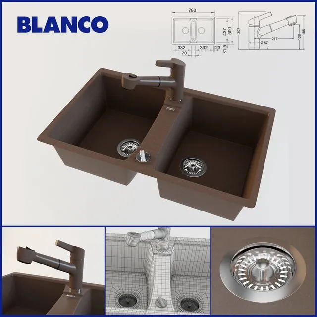 BLANCO LEXA 8 and mixer BLANCO ELIPSO-S II 3D Model