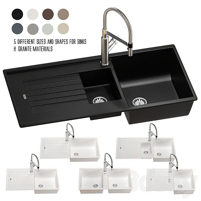 BLANCO ZIA sink set 05 3D Model