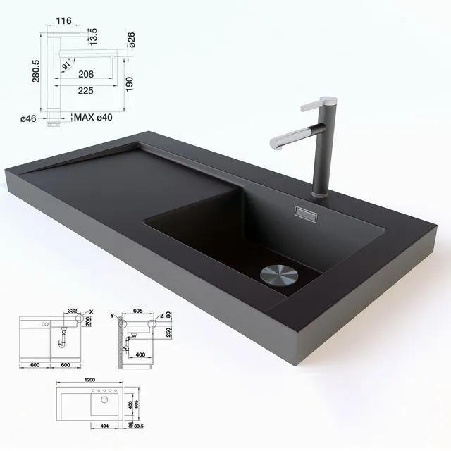 Blanco_Modex_M60 + Linee-S 3D Model