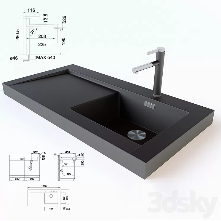 Blanco_Modex_M60 + Linee-S 3D Model
