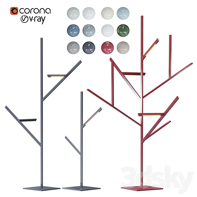Blau tree lamp set 3D Model