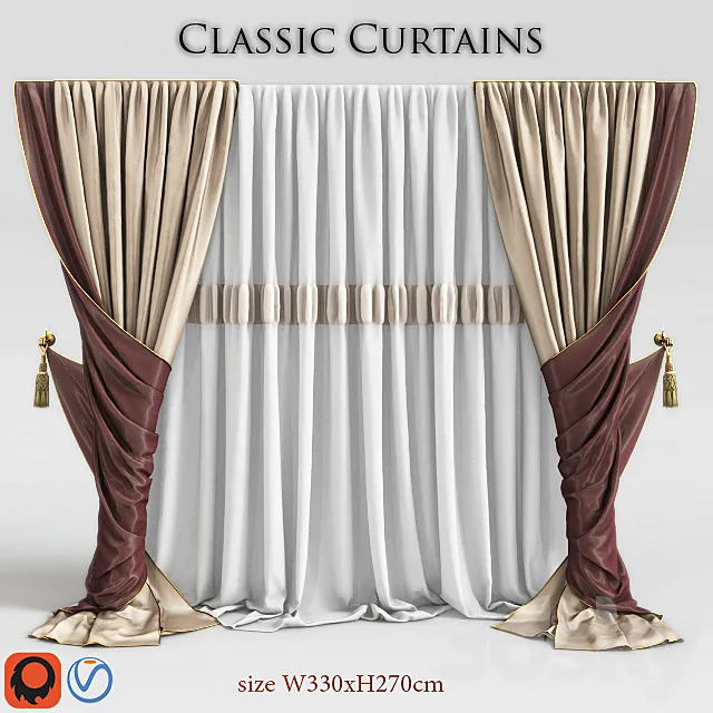 Blind classic (curtain classik) 3DModel