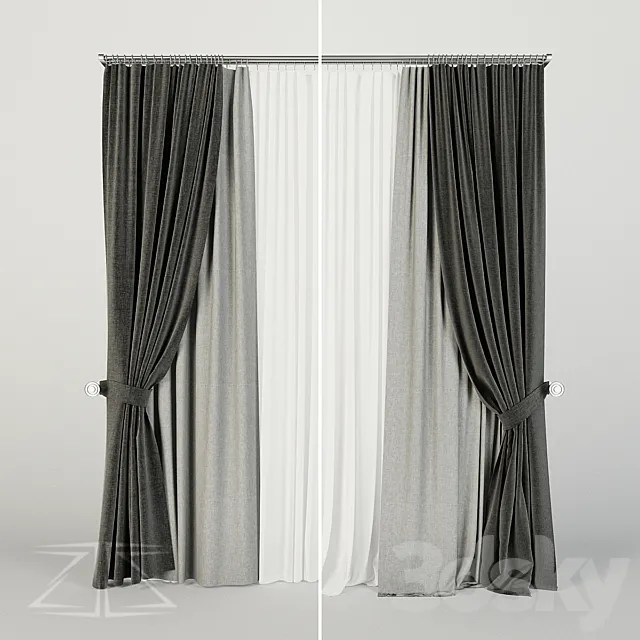 Blind three-row 3 3DModel