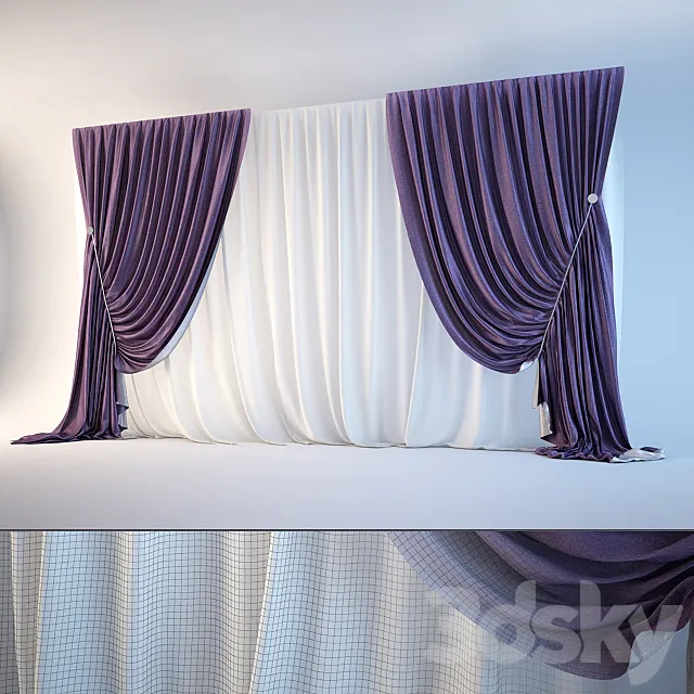 Blinds + Curtains 3D Model