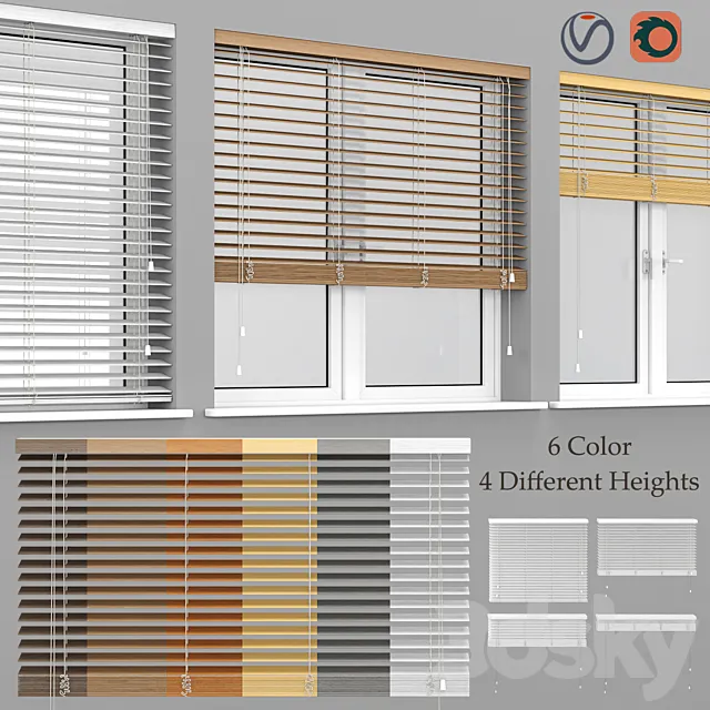 Blinds Wooden 3D Model