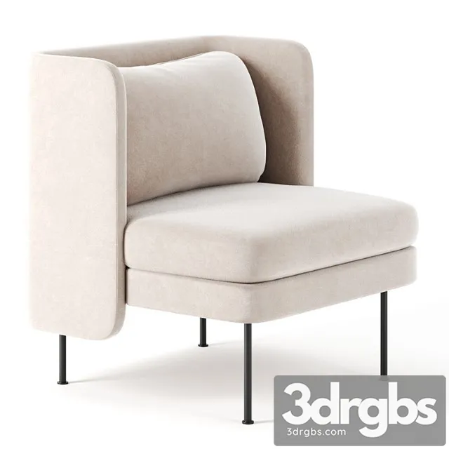 Bloke velvet lounge chair by blu dot 3D Model Free