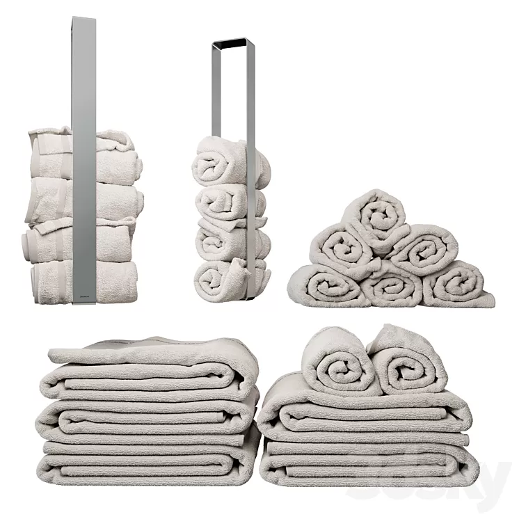 Blomus towel set with holder 3D Model