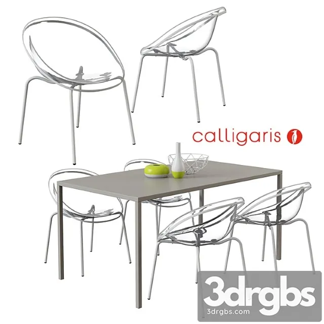 bloom chair + heron table 3D Model Free