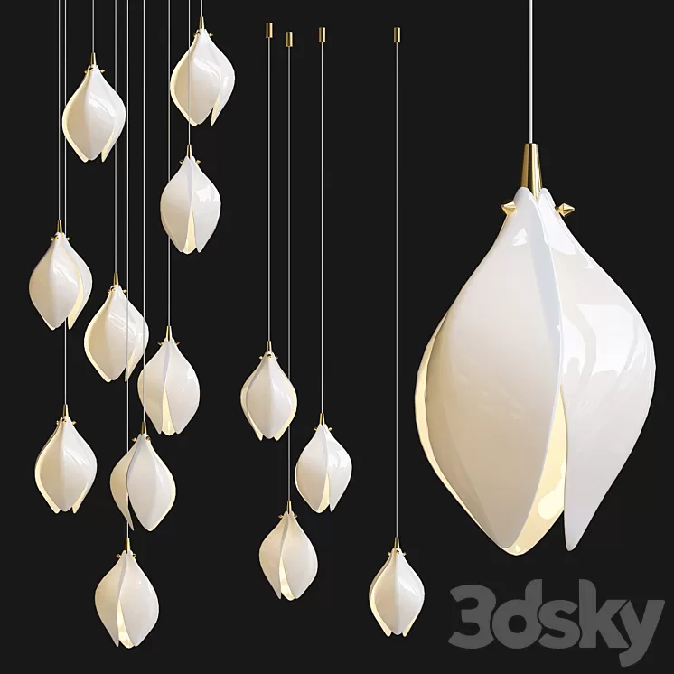 Bloom Pendant 931 lights 3D Model Free