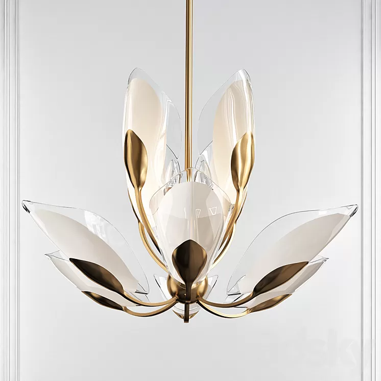 Blossom Gold Leaf 12 Light Chandelier by Hudson Valley 3D Model