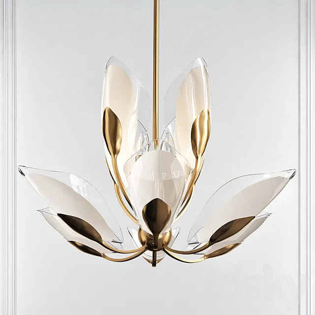 Blossom Gold Leaf 12 Light Chandelier by Hudson Valley 3DModel