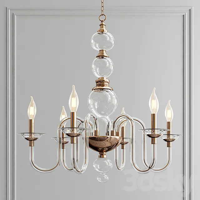 Blown Glass Chandelier 3D Model