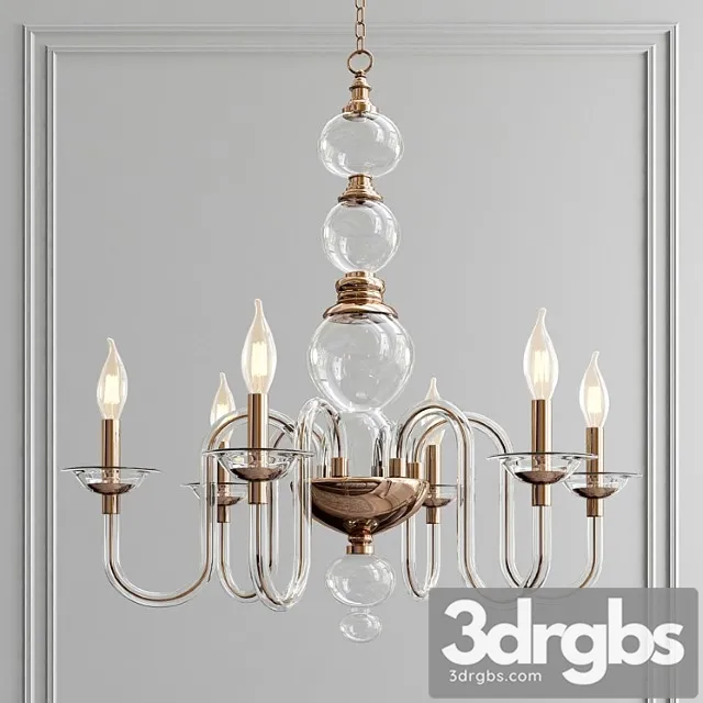Blown glass chandelier 3D Model Free