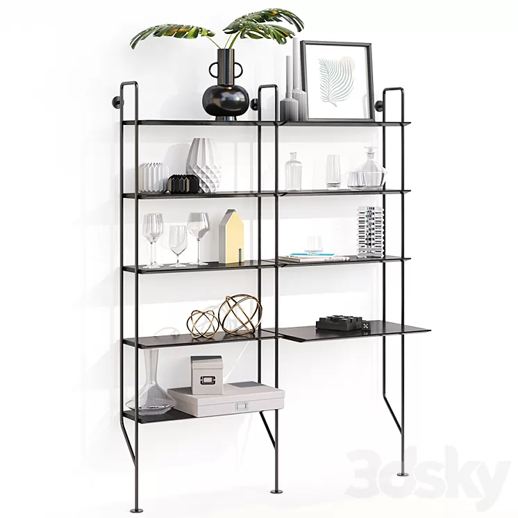 Blu Dot / Hitch Bookcase with Desk 3D Model