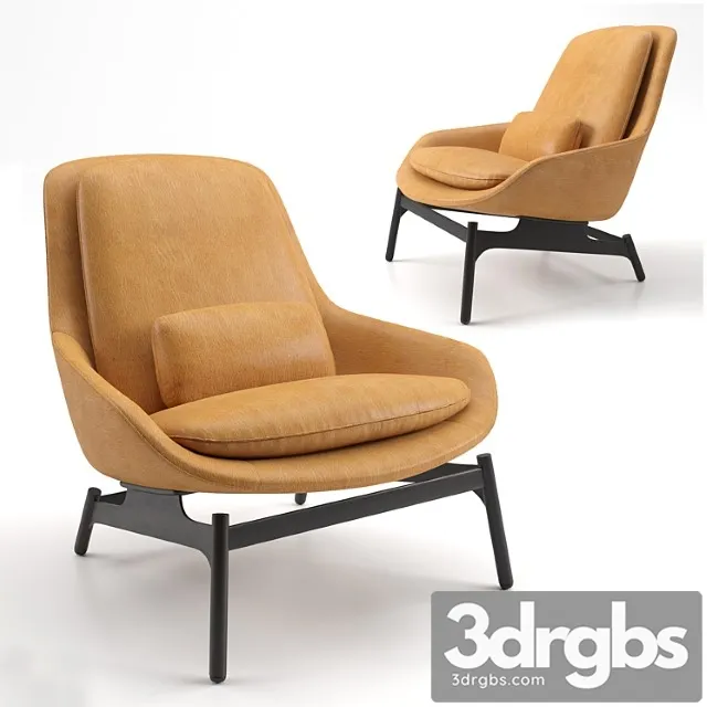 Blu dot leather field lounge chair 3D Model Free