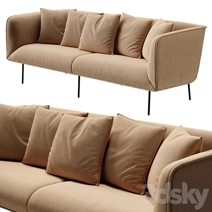 Bludot Dandy Velvet Sofa 3D Model