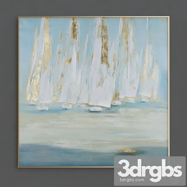 Blue And Grey Wall Art Canvas 3D Model Download