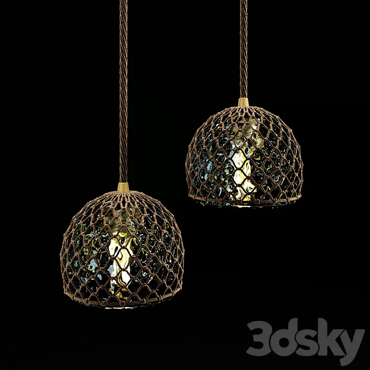 Blue ball glass light 3D Model