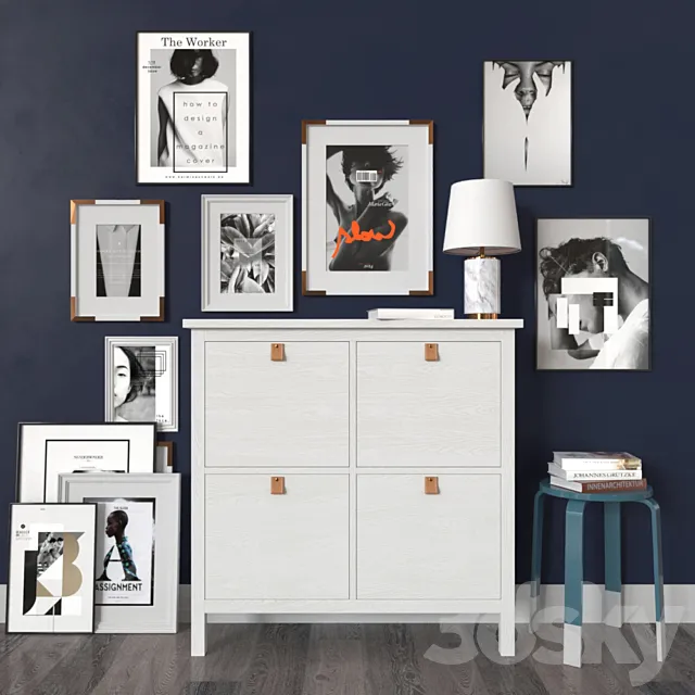 Blue-black pictures 3DModel