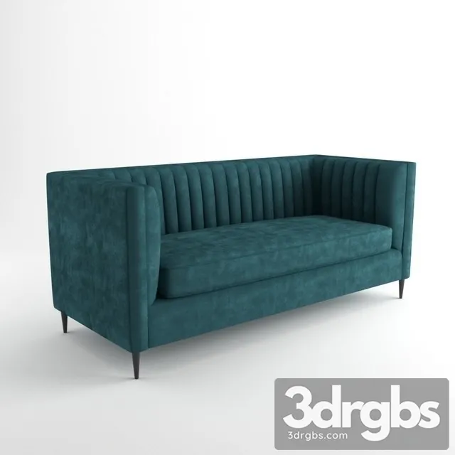 Blue Chesterfiled Sofa 3D Model Free
