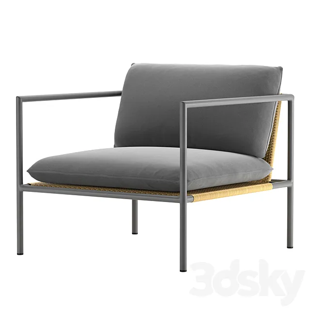 Blue Dot Dog Days Outdoor Lounge Chair 3D Model