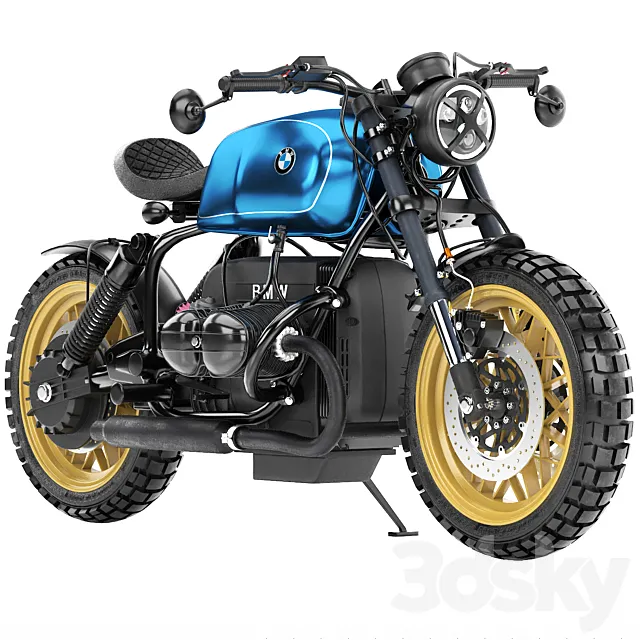 blue motorcycle 3D Model