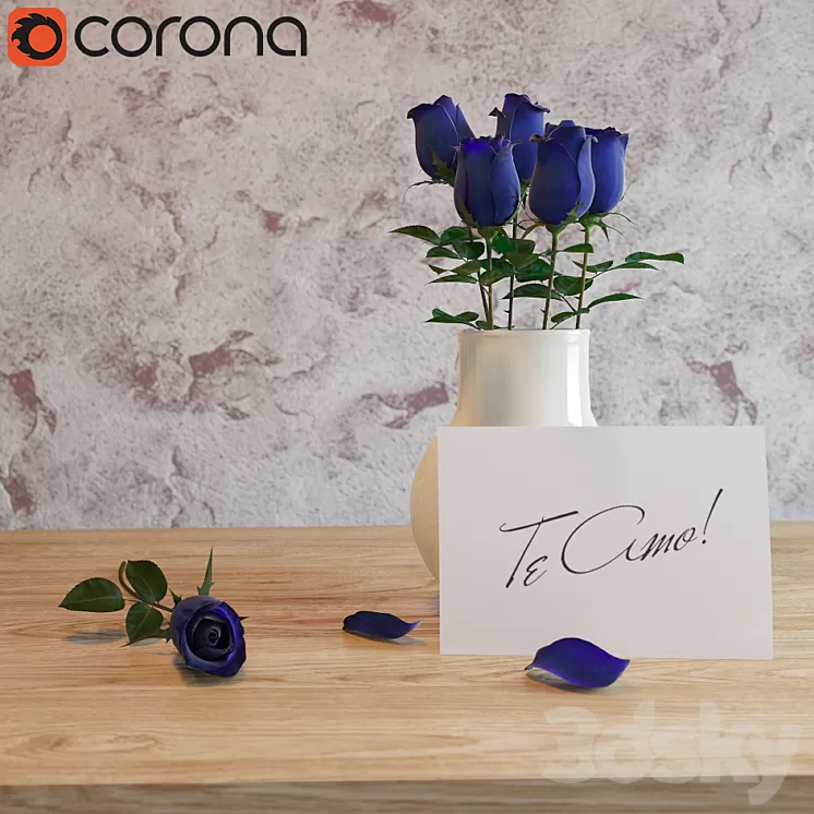 Blue Roses 3D Model