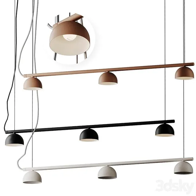 Blush rail 3 pendant lamp from Morten & Jonas 3D Model