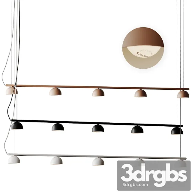 Blush Rail 5 Ceiling Lamp From Northern 3D Model Download