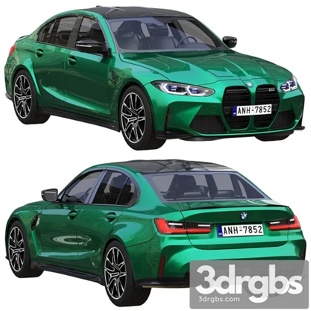 Bmw m3 competition g80 2021 3D Model Free