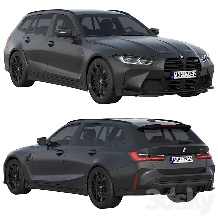 BMW M3 Competition Touring 2022 3D Model Free