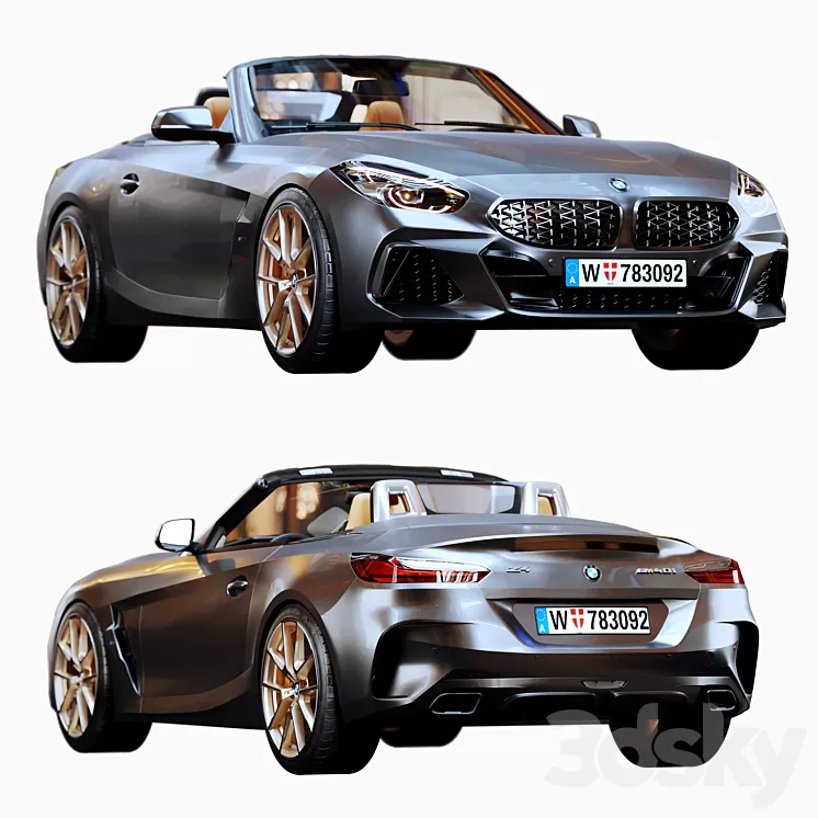 BMW Z4 M40I Roadster HQ Interior 3D Model Free