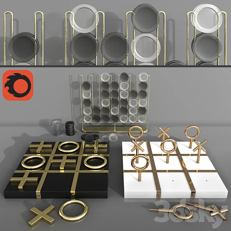 Board Games Set 01 3D Model Free