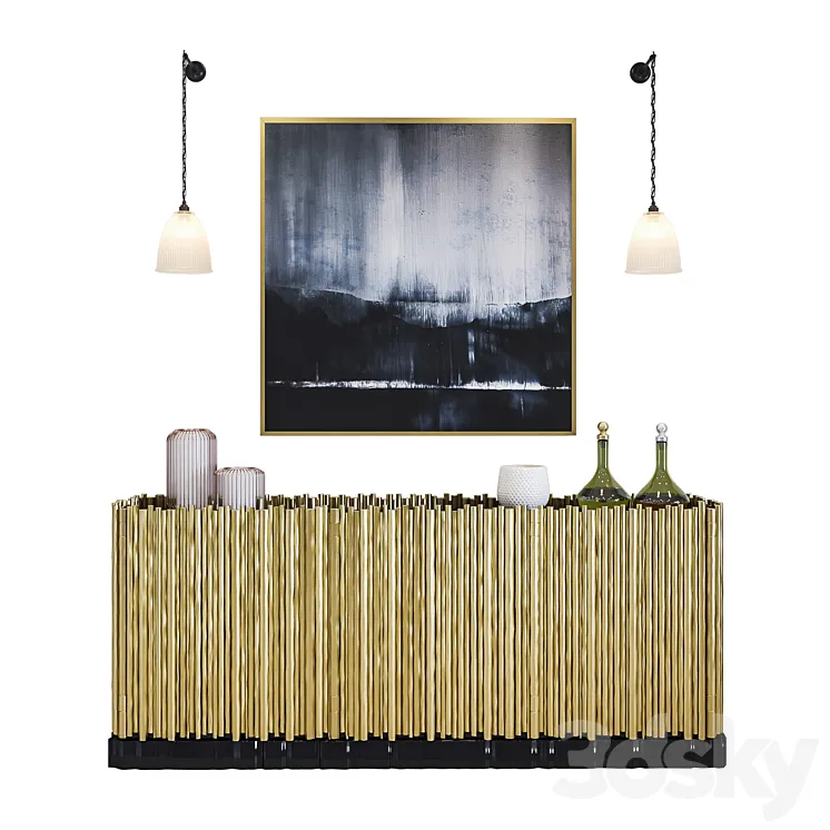 Boca Do Lobo - Symphony Sideboard with decoration 3D Model Free