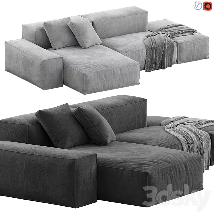 Boca Navi Sofa Set 4 3D Model