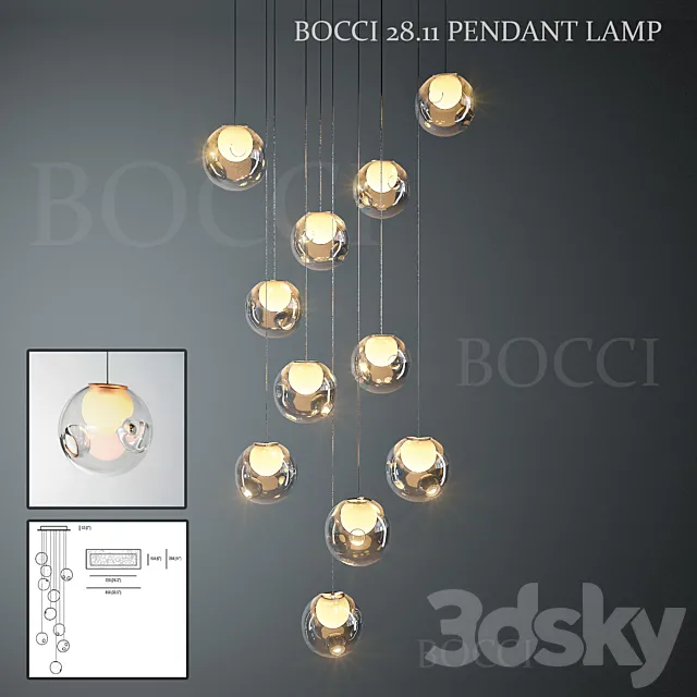 BOCCI 28.11 PENDANT LAMP. RECTANGLE 3DModel