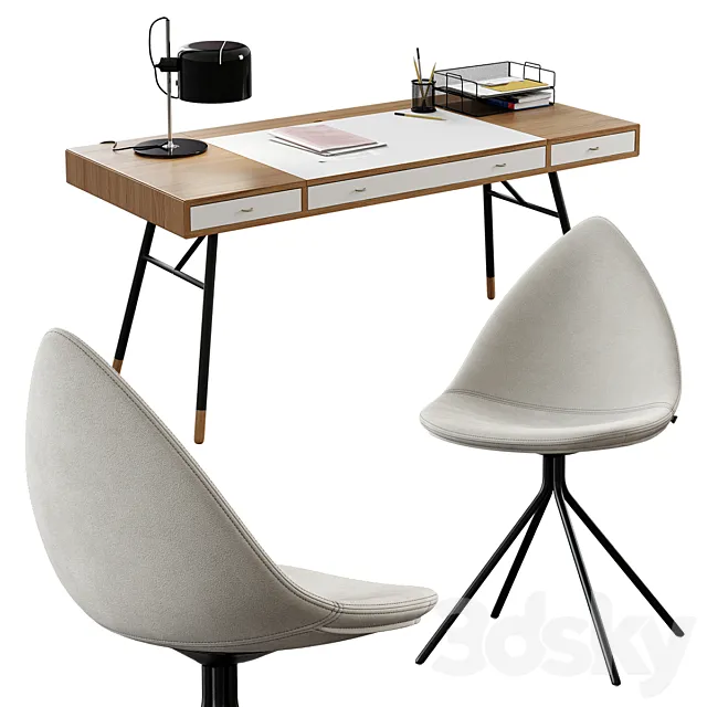 BoConcept _ Cupertino Table + Ottawa Chair 3DModel