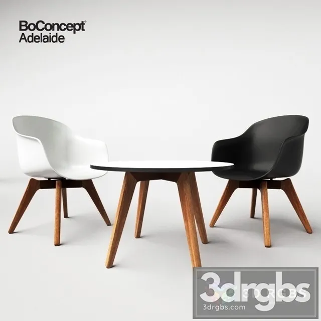 Boconcept Adealide Table and Chair 3D Model Free