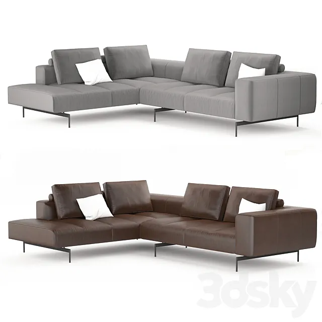 BoConcept Amsterdam corner sofa with lounging unit 3D Model