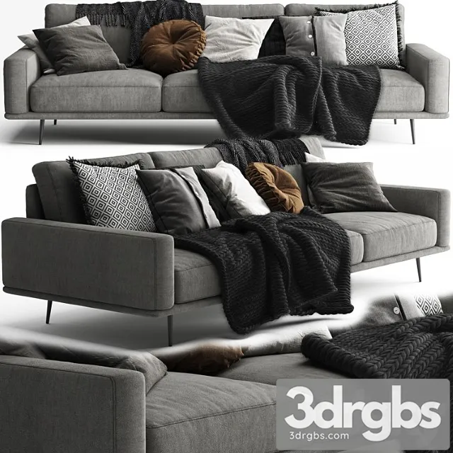 Boconcept carlton sofa 3 seats – scandinavian set 2 3D Model Download