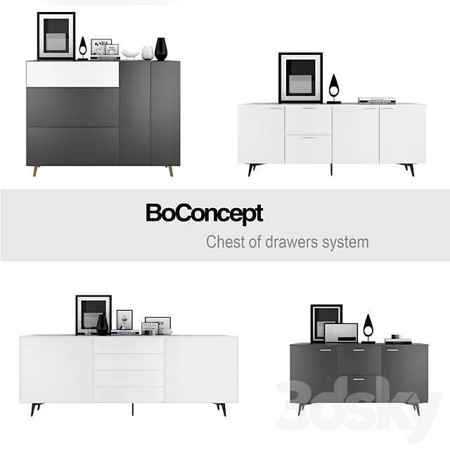 BoConcept Chest of drawers system | set 1 3D Model