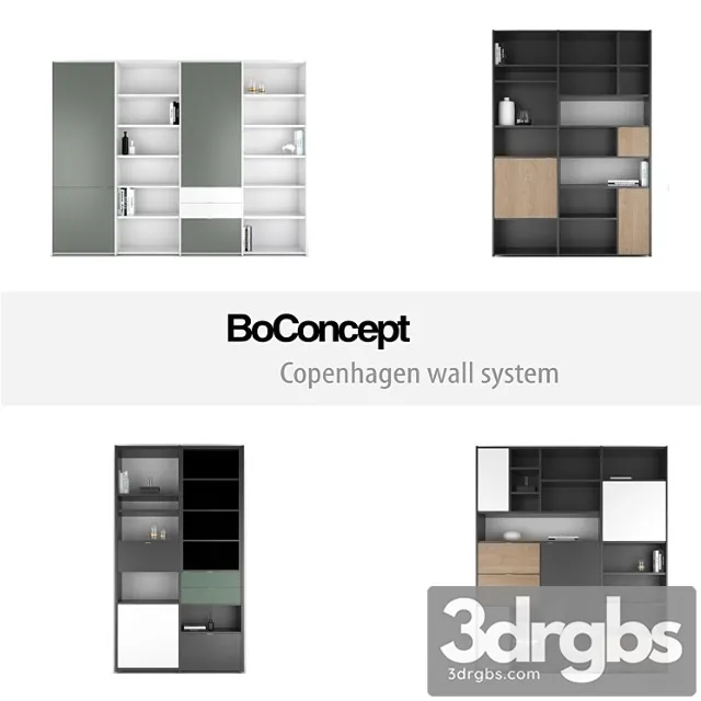 Boconcept Copenhagen Wall System Set 2 3D Model Free