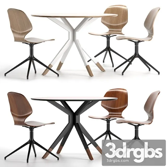 Boconcept - florence chair + billund table 2 3D Model Free