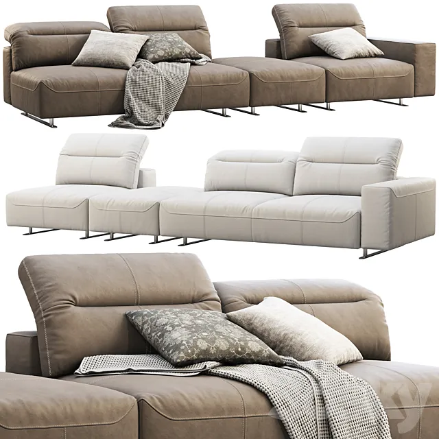 BoConcept Hampton modular leather sofas (2 options) 3D Model