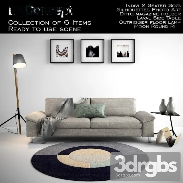 Boconcept Indivi 2 Seater Sofa 3D Model Free