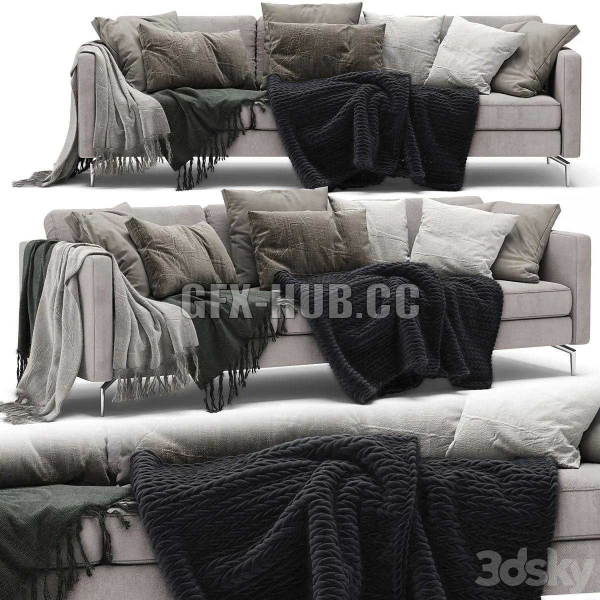 BoConcept Osaka 3 seater sofa 3D Model