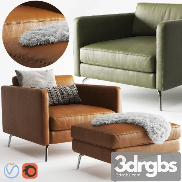 BoConcept Osaka Scandinavian Armchair  3D Model Free