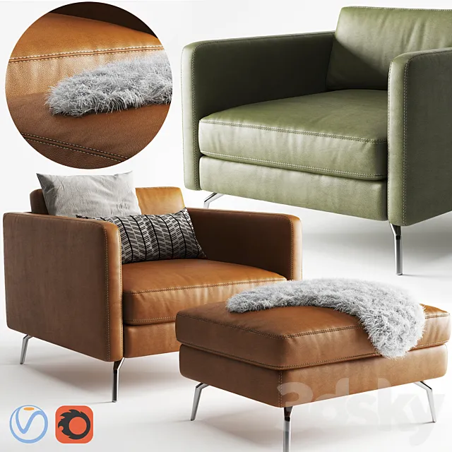 BoConcept Osaka Scandinavian Armchair 3DModel