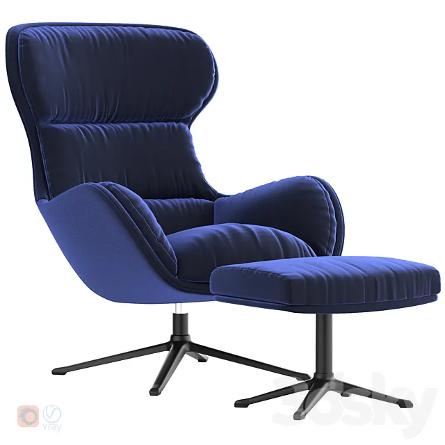 Boconcept - Reno chair + Reno footstool 3DModel