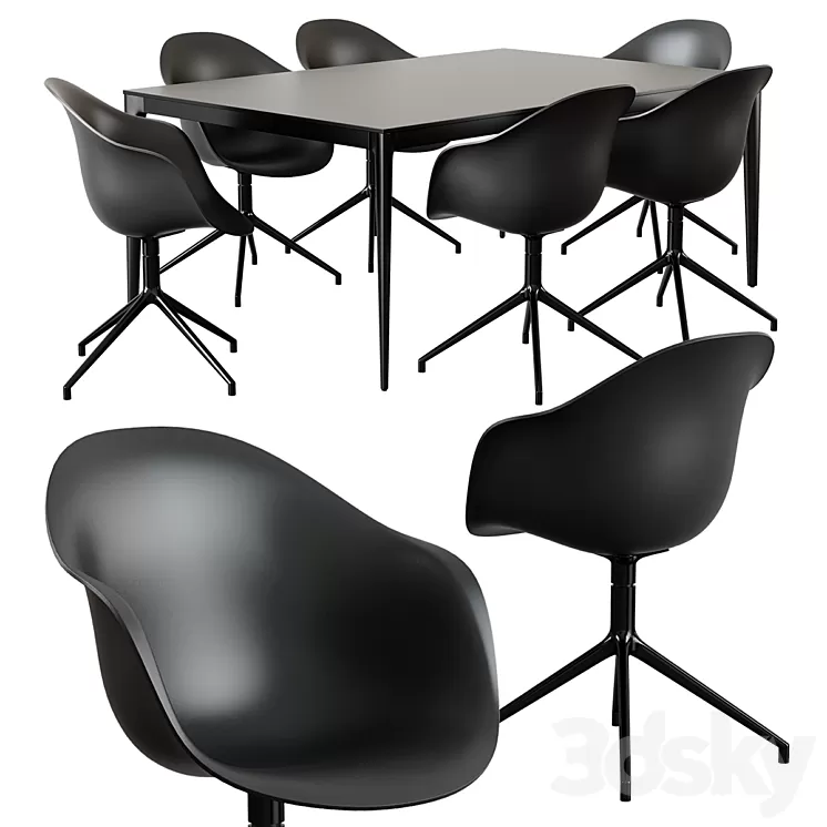 BoConcept / Torino Table + Adelaide Chair 3D Model